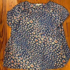 CAbi Medium Blue Floral Women's Blouse